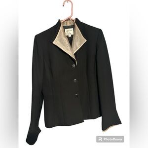 Le Suit Collection Blazer & Skirt Black Womens Size 8